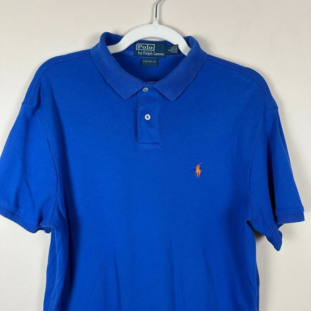 Polo Ralph Lauren Mens Custom Fit Polo Shirt Size L Preppy Pony Dark Academia